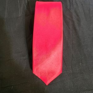 Vintge Royal Glass skinny Tie, microfiber.  Red, 60x3 in